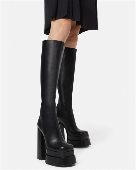 versace over knee boots|Versace boots platform.